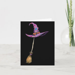 Yes I Can Drive A Stick Soky Witch Funny Halloween Card