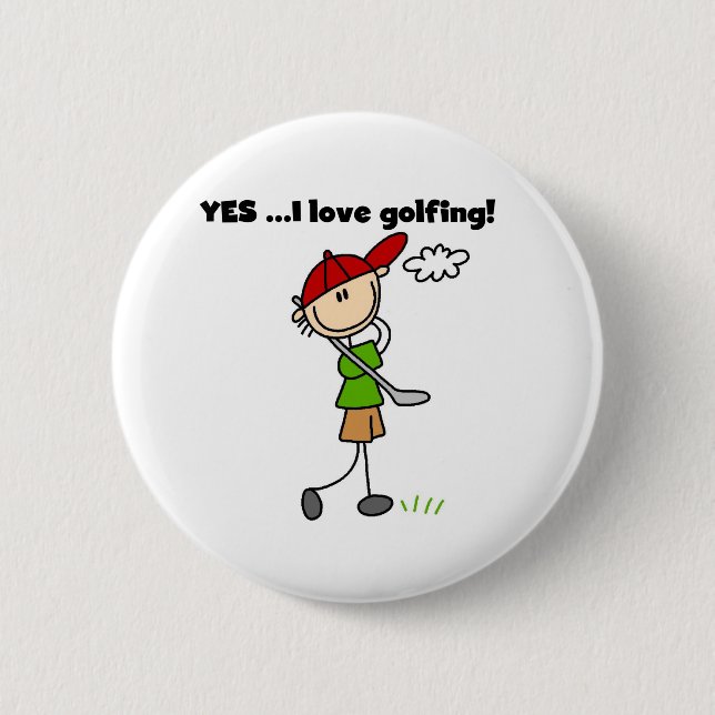 YES I Love Golfing 2 Inch Round Button (Front)