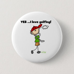 YES I Love Golfing 2 Inch Round Button