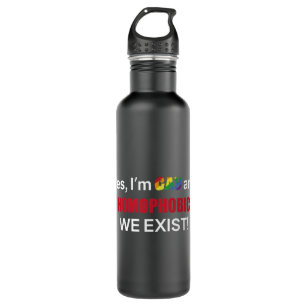 Yes I’m Gay And Homophobic We Exist LGBT Apparel  710 Ml Water Bottle