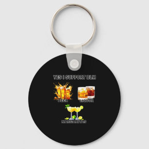 Yes i support blm beer liquor margaritas keychain