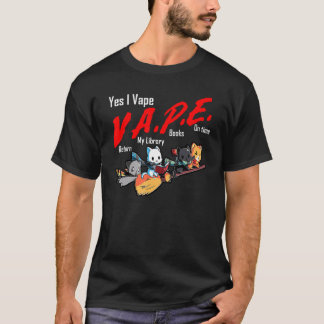 Yes I VAPE Return My Library Books On Time Cat T-Shirt