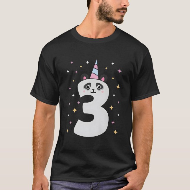 Yes I'M 3 Panda Themed 3Rd Py T-Shirt (Front)