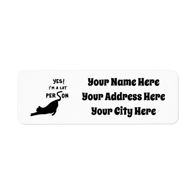 Yes, I'm a Cat Lover Return Address Label (Front)