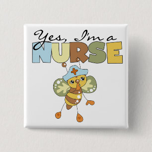 YES I'm a Nurse T-shirts and Gifts 2 Inch Square Button