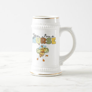 YES I'm a Nurse T-shirts and Gifts Beer Stein