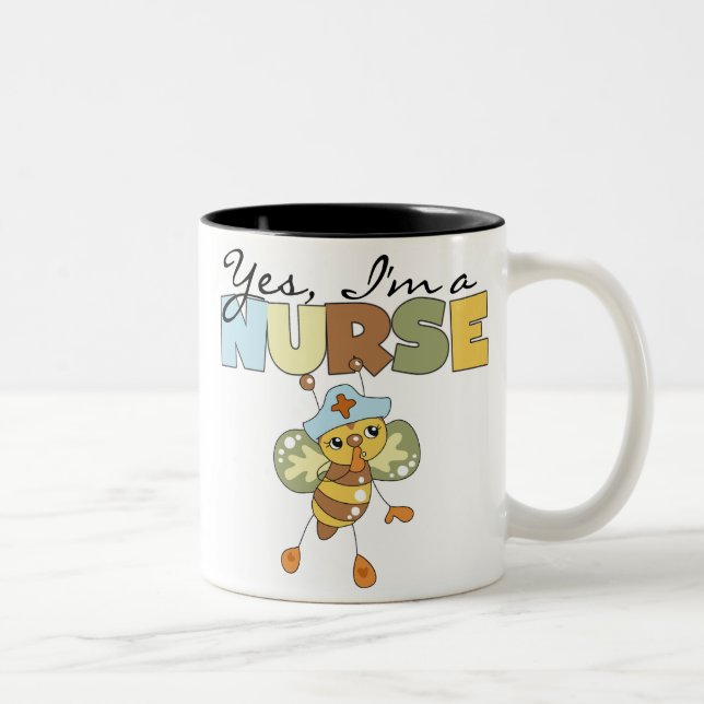 YES I'm a Nurse T-shirts and Gifts Two-Tone Coffee Mug (Right)