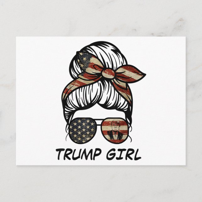 Yes I'm A Trump Girl Get Over It - Trump 2024 Elec Holiday Postcard (Front)