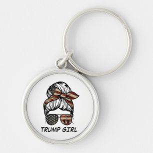 Yes I'm A Trump Girl Get Over It - Trump 2024 Elec Keychain