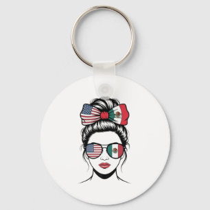 Yes Im Both Of Them Proud American Mexican Flag Me Keychain