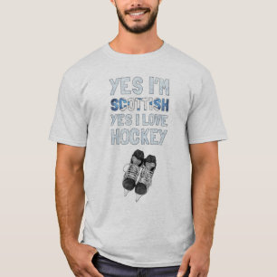 Yes I'm Scottish Yes I Love Hockey Back Print Tee