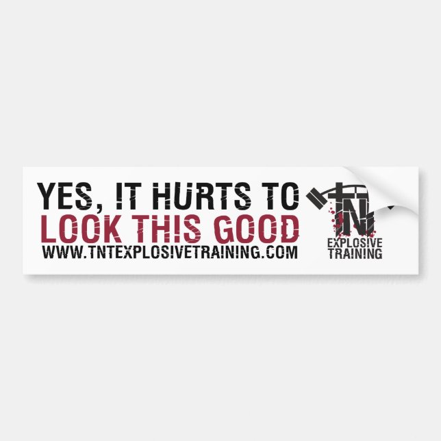 YES,IT HURTS TO LOOK THIS GOOD BUMPER STICKER (Front)