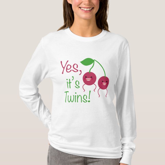 Yes, It's Twins! Maternity T-Shirt (Front)
