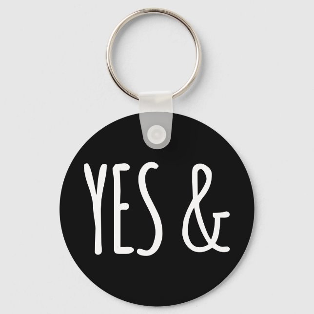 YES & | Keychain | White + Black (Front)