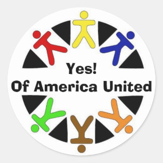 yes logo, Yes!Of America United Classic Round Sticker