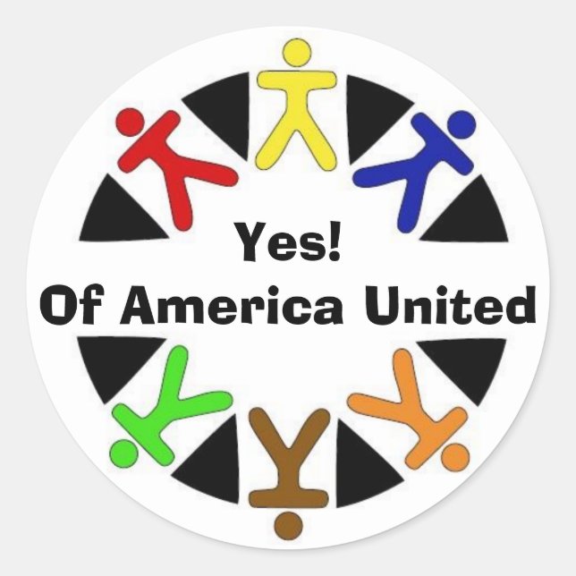 yes logo, Yes!Of America United Classic Round Sticker (Front)