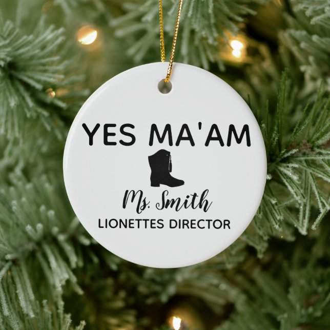 Yes Ma'am Personalized Drill Team Director Ceramic Ornament (Tree)