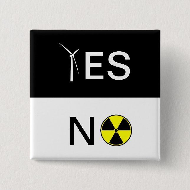 YES NO 2 INCH SQUARE BUTTON (Front)