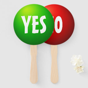 Yes No Quiz Game Paddle Sign Hand Fan