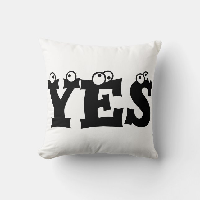 YES NO Throw Pillow (Front)