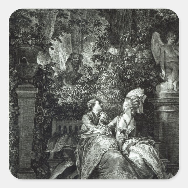 Yes or No? 1781, engraved by N. Thomas Square Sticker (Front)