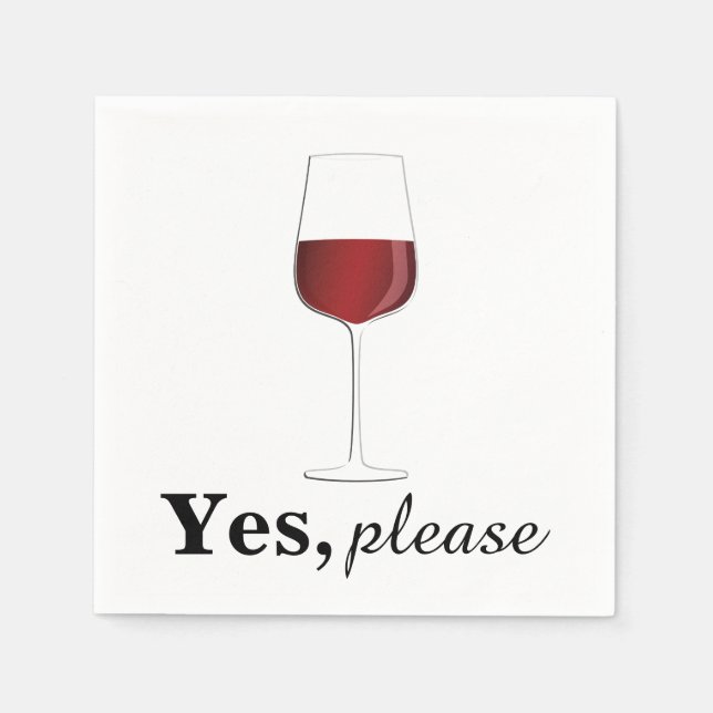 Yes, Please Wine - Cocktail Napkin (Front)