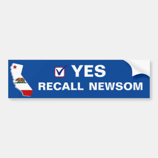 YES RECALL NEWSOM BUMPER STICKER