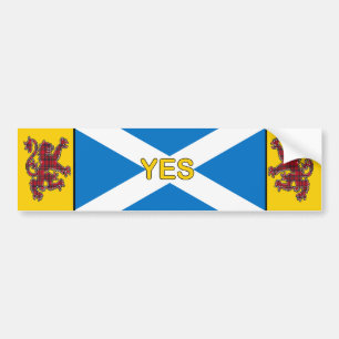 Yes Scotland Flag and Rampant Lion Bumper Sticker