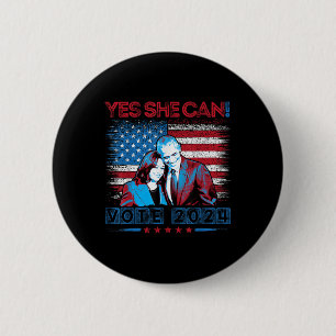 Yes She Can, Barack Obama - Kamala Harris, Us Elec 2 Inch Round Button