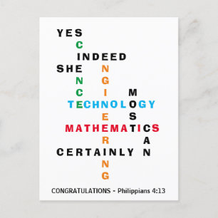 YES SHE CAN Congratulations Grad STEM Postcard