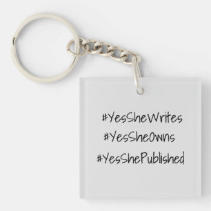 Yes She Can Hashtag  Keychain