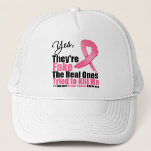 YES They're fake....My real ones tried to kill me Trucker Hat