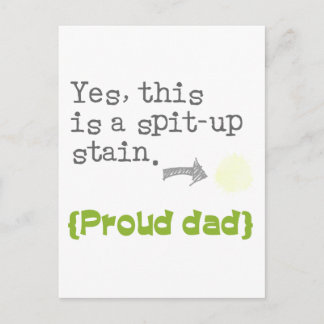 Yes, this is a spit-up stain {proud mom/dad} postcard