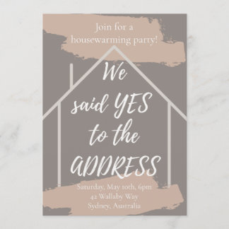 YES to the ADDRESS Housewarming Party Invitation