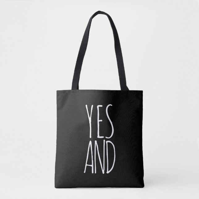 Yes & | Tote Bag | Black (Front)