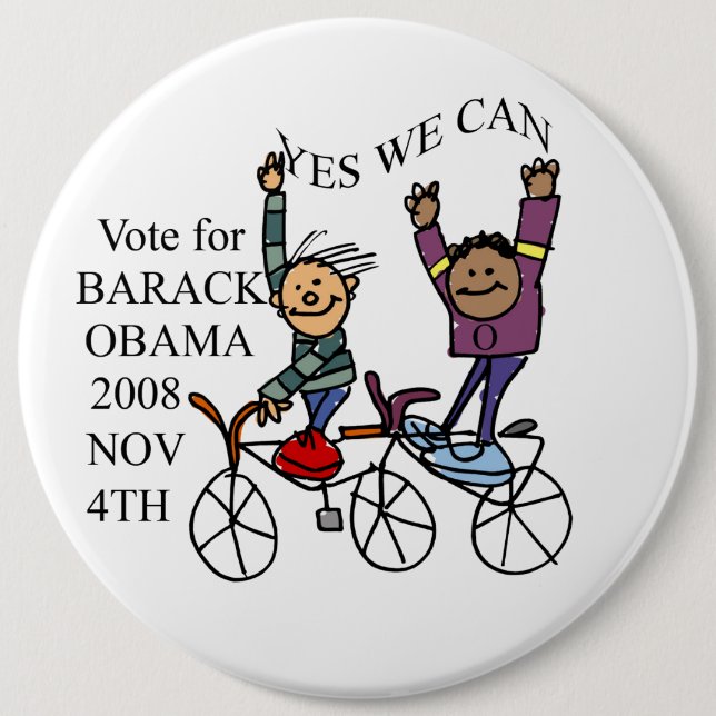 YES WE CAN 6 INCH ROUND BUTTON (Front)