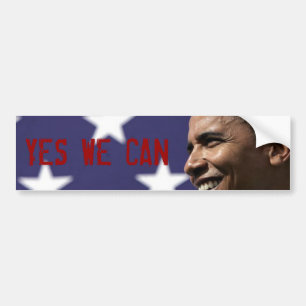 YES WE CAN Bumper Sticker with Obama Photo
