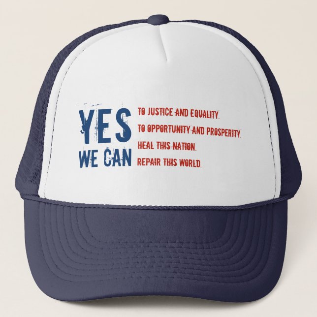 YES WE CAN flag v1 Hat (Front)
