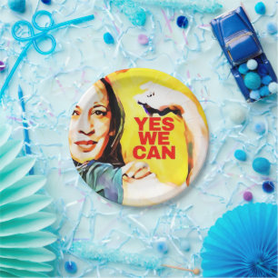 Yes We Can - Kamala Harris Tim Walz Election 2024 Paper Plate