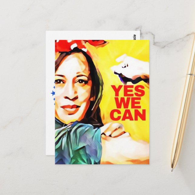 Yes We Can - Kamala Harris Tim Walz Election 2024 Postcard (Front/Back In Situ)