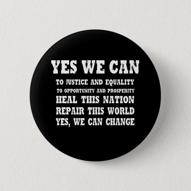 YES WE CAN / OBAMA 2 INCH ROUND BUTTON (Front)