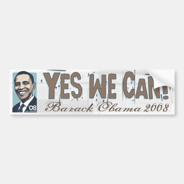 Yes We Can! Obama  Bumper Sticker  (Front)