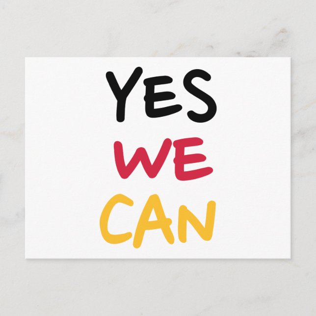 Yes we can postcard (Front)