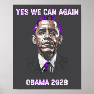 Yes, We, Can, President Obama 2028 Political Sayin Poster