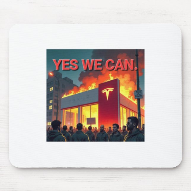 Yes We Can Sticker  Mouse Pad (Front)