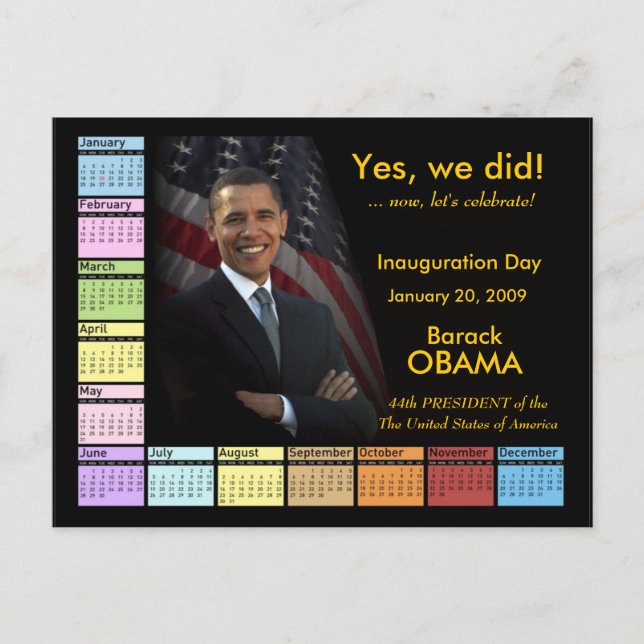 Yes We Did! - Postcard Calendar (Front)