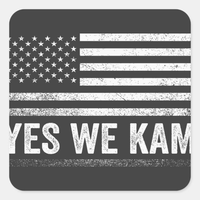Yes We Kam 2024 American Flag  Square Sticker (Front)