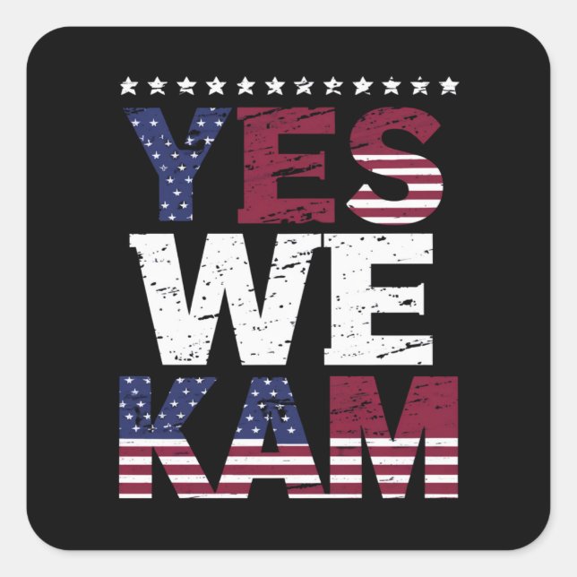 Yes We Kam Saying Quote Square Sticker (Front)
