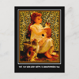 Yes, you both can have a cheeseburger now. postcard