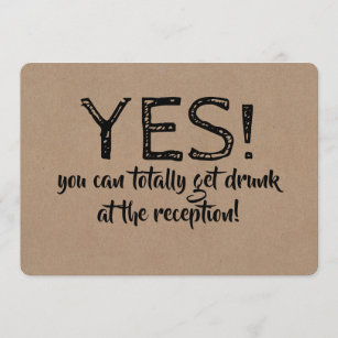 Yes You Can Get Drunk Funny BRIDESMAID CARD